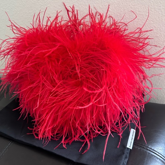 NWOT Alexander Wang Heart Pillow Ostrich Feathers Clutch Handbag - Picture 13 of 17